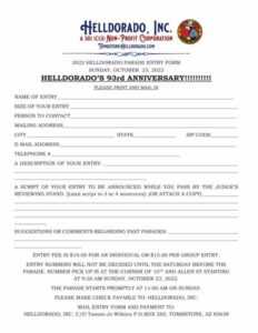 Helldorado Parade Application 2022